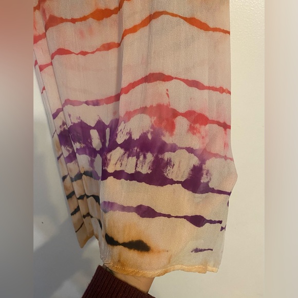 Bobeau Sheer Tank top multi colored Blouse with Polished tie dye accents. - Picture 3 of 4
